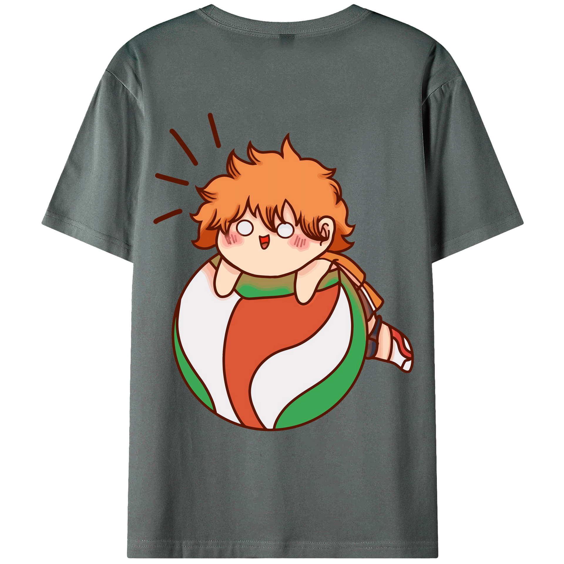 （画像用） ハイキュー!! Haikyu!! 綿100％ メンズ半袖Tシャツ（バックプリント） 通気性